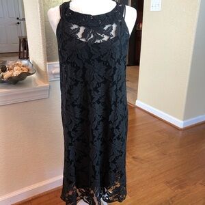 D. Exterior Italian Made Lace Mini Shift Dress S